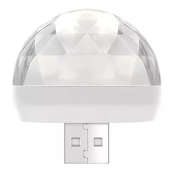 1X Автомобильный USB DJ RGB Мини Красочный Музыкальный Звук Светодиодный USB-C IOS Праздничная Вечеринка Караоке Атмосфера Лампа Добро пожаловать 5 В Шаровой Лазерный Свет