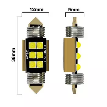 1x C5W Светодиодная лампа Canubs без ошибок C10W Светодиодная лампа-гирлянда 31 мм 36 мм 39 мм 41 мм 12 В Белый 6 SMD Внутреннее освещение doom Лампа номерного знака