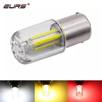 1X P21W BA15S светодиодный 1156 BAY15D 1157 P21/5W светодиодный Bulb COB автомобильный фонарь заднего хода для стоп-сигнала, 12 В, 24 В, красный, белый, желтый