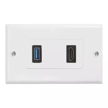 1X удлинитель для розетки с 2 портами и USB 3,0