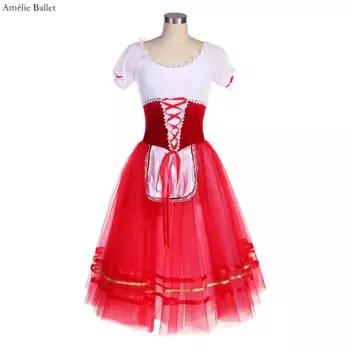 20003 Балетная пачка Жизель для девочек и женщин, балетные костюмы для выступлений на сцене, романтическая длинная балетная пачка, танцевальный костюм, балетная одежда