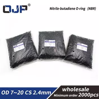2000 шт./пакет, толщина 2,4 мм, резиновое уплотнительное кольцо NBR OD6/7/8/9/10/10.5/11/12/13/14/14.5/15/16/16.5/17/17. Прокладка 5/18/19/20 мм