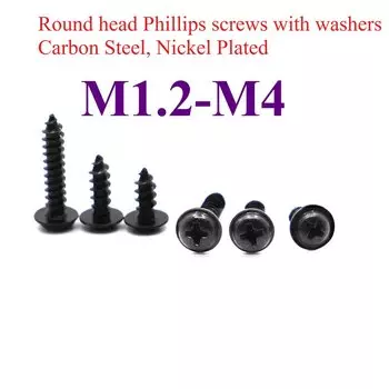 KEETOGETHER Саморезы PWA из углеродистой стали M1.2 M1.4 M1.7 M2 M2.2 M2.6 M3 M3.5 M4