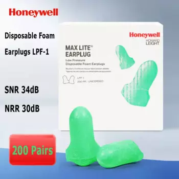 200 пар беруш Honeywell LPF-1 Max Lite, одноразовые беруши из пенопласта, зеленые Т-образные наушники для обучения, сна, путешествий, тренировок