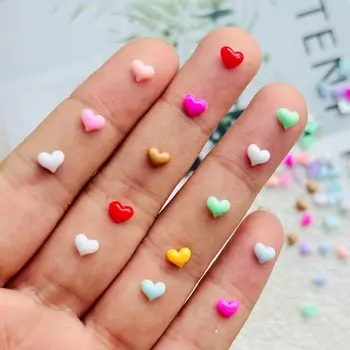 200 шт. мини-смолы мультфильм макарон цвета персиковый сердце для декорирования MATE BIRDS