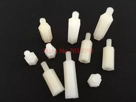 200 шт. мужского и женского пола нить M3 * 5/6/7/8/9/10/11/12/13/14-30 мм + 6 мм белый Пластик нейлон с шестигранной противостояние разделительные столбики /Колонка