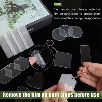 200 шт., пустые акриловые заготовки для брелоков