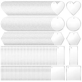 200 шт., пустые акриловые заготовки для брелоков