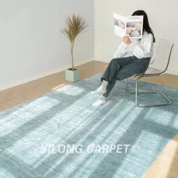 200x300 см шерстяной современный ковер ручной работы, синяя прочная ткань (HL14)