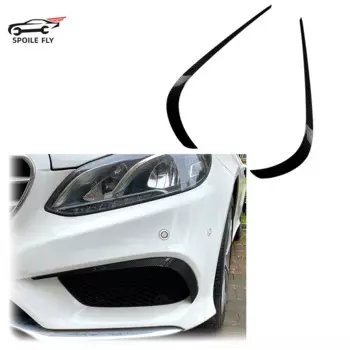 2013 To 2015 For Mercedes Benz E Class W212 Facelift AMG Front Bumper Spoiler Lip Upwind Cover Grille Gloss Black Carbon Fiber
