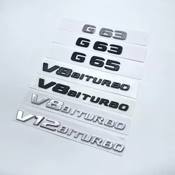 2017, эмблема с плоскими буквами G63 G65 V8 Biturbo V12 Biturbo для Mercedes Benz AMG W463, боковое крыло автомобиля, багажник, табличка с логотипом, наклейка
