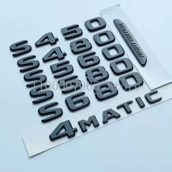2017 буквы S450 S480 S500 S560 S580 S600 S680 Эмблема ABS Mercedes Benz W222 W223 Автомобильный боковой задний значок Табличка с логотипом Наклейка