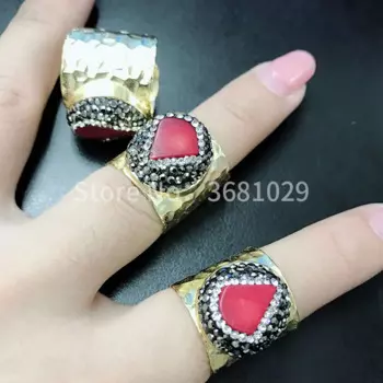 2018 Европейская и американская мода ретро красное Коралловое Ювелирное кольцо женское универсальное простое кольцо Открытое модное кольцо