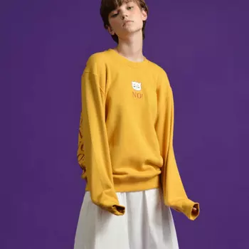 2018 г., MSKOOK, повседневные хлопковые свободные пуловеры с круглым вырезом, джемперы с принтом кошки для девочек (FUN KIK)