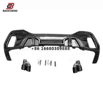 2019 X6 G06 M sport LD style Carbon Fiber Rear bumper diffuser lip with led light for X6 G06 car auto parts accessories