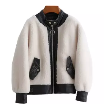 2020 новичок Разделение совместных стрижки овец пальто свободного кроя женские короткие Фонд шерстяная куртка без подкладки верхняя одежда Haining