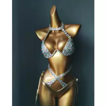 2021 venus отпуск бриллиантовые купальники стразы комплект бикини сексуальный женский купальный костюм пуш-ап Пляжная одежда