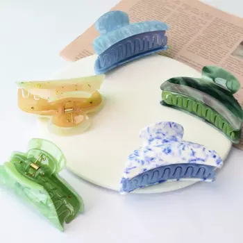 2022 Acrylic Crab Hair Claw Paint Geometry Hair Clip for Women Girls Plastic Barrettes Hair Clamps Hairpin Hair Accessories