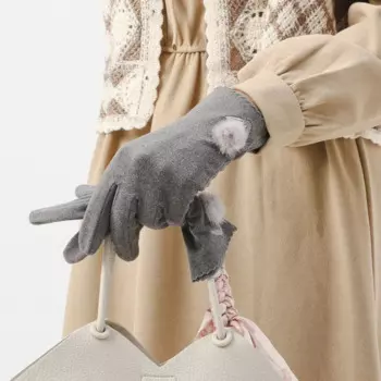 2022 Модные женские перчатки на осень и зиму, милые пушистые теплые варежки, варежки с пальцами, женские уличные спортивные перчатки, перчатки для сенсорного экрана