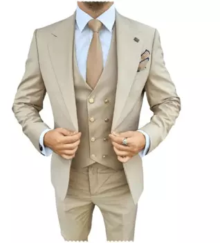 2022, повседневный Модный Роскошный деловой мужской костюм для свадебной вечеринки, смокинги, облегающие мужские блейзеры с блейзером + жилет + брюки