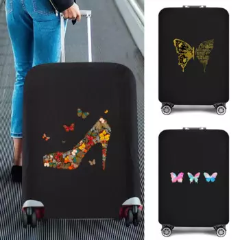2022 Travel Suitcase Protective Cover for 18''-28'' Travel Accessories Elastic Luggage Trolley Case Butterfly Printed Dust Cover