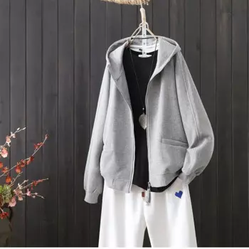 2022 весна осень Повседневный Кардиган свитшоты женская одежда свободные большие размеры толстовки топы на молнии с капюшоном модная куртка bd119