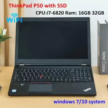 2023 хит! Б/у ноутбук ThinkPad P50 i7 6820 16 Гб/32 ГБ ОЗУ с WIFI Bluetooth диагностический компьютер может работать для Alldata Star C4 C5