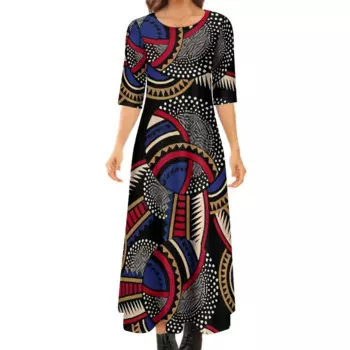 2023 летнее высококачественное длинное платье с коротким рукавом, элегантное вечернее платье в африканском стиле, индивидуальное женское Деловое платье