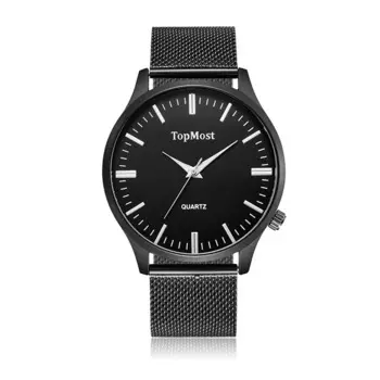 2023 Модные Простые Формальные кварцевые мужские и женские модные часы минималистичные черные наручные часы с ремешком из нержавеющей стали мужские часы