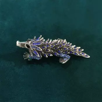 2023 New Creative Rhinestone Alloy Fried Lin Pangolin Brooch Retro Animal Pin Tail Swinging Suit Coat Accessories Gift Wholesale