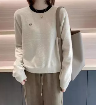 2023 New Fashion Colored Embroidered Cashmere Sweater Spring Autumn Winter Women's Fashion Comfortable Cashmere O-Neck Pullover