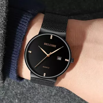 2023 новые модные повседневные Простые водонепроницаемые наручные часы с календарем Мужские кварцевые часы Ультратонкие мужские наручные часы relogios masculino