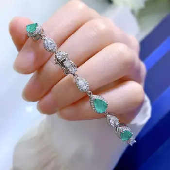 2023 Новый Модный высококачественный Изумрудный браслет 5*7 модный чувствительный высококачественный Женский браслет 1 карат