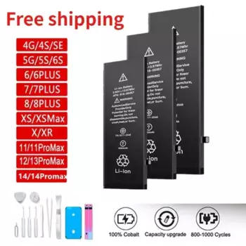 2023 Оригинальный 0-тактный аккумулятор для телефона IPhone 5S 5 SE 2016 6 6s 7 8 Plus X XR XS MAX 7G 8P 7PLUS 11 12 13 14 Pro Max Bateria