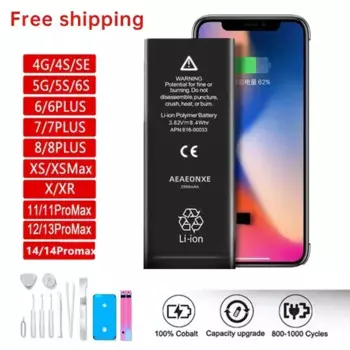 2023 Оригинальный аккумулятор для телефона Apple 6 S 7 8plus X Xr Xs Max 11 12 Pro 13 14plus Сменная батарея для Iphone 7