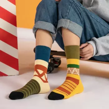 2023 Trendy Couple Socks Female Autumn and Winter Japanese Irregular Creative Fashion Simple New Trendy Socks funny socks
