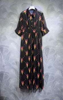 2023 Весна Summrt Ruways модное женское высококачественное платье с коротким рукавом и бисером C062