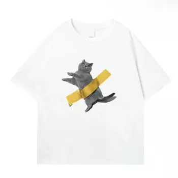 2023 веселая летняя нишевая дизайнерская свободная хлопковая футболка с коротким рукавом и принтом оранжевого оттенка для пар, женская, мужская и женская футболка с коротким рукавом