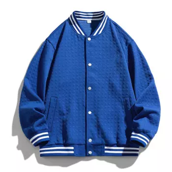 2023 весна осень Мужская Новая трикотажная жаккардовая трендовая однотонная бейсбольная куртка модная универсальная Свободная куртка мужская одежда