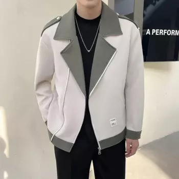 2023 весна осень вафельная куртка мужская повседневная куртка с большим отворотом модная свободная уличная верхняя одежда куртки мужская одежда