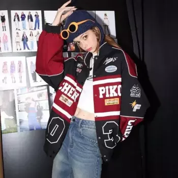 2023 Y2k новая велосипедная одежда, куртка-бомбер для женщин и мужчин, куртка в стиле ретро, Свободная Женская куртка-бомбер с принтом, одежда для гранж, модная куртка-бомбер в стиле Ins