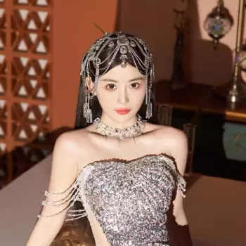 2024 Aestheticism Retro Style Stainless Steel Rock Crystal Multilayer Tassels Forehead Eyebrow Center Headwear