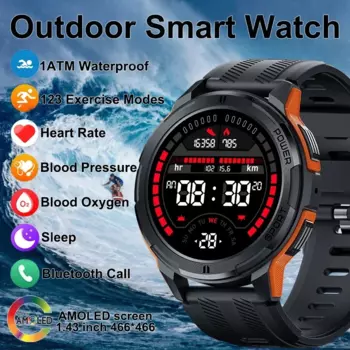 2024 AMOLED-экран всегда на дисплеи, умные часы, мужские спортивные часы, 1 атм, водонепроницаемые, Bluetooth, умные часы с вызовом, фитнес-браслет