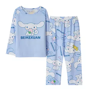 2024 Autumn Children Milk Silk Pajamas Sets Kawaii Sanrioed Anime Cinnamoroll Kuromi Boys Girls Sleepwear Kids Homewear Clothes
