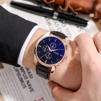 2024 брендовые минималистичные мужские модные часы, простые мужские деловые кварцевые часы с кожаным ремешком, мужские часы