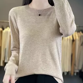 2024 Classic style Hot sales of Cashmere wool blend Sweater round collar long sleeve knitted Multicolor Soft and warm Pullover