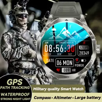 2024 для OPPO новый военный доступен 1,85 дюймовый GPS Спорт Bluetooth звонок часы компас профессиональный открытый водонепроницаемый смарт-часы