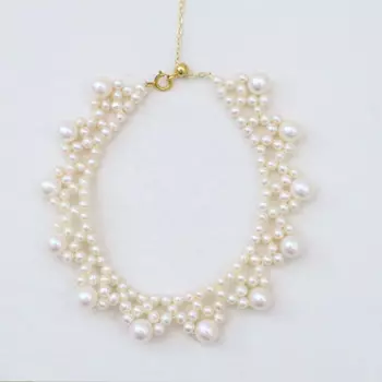 2024 Fashion Retro Chic Freshwater Pearl Bracelet 14K Gold Plated Adjustable for Christmas Wedding or Party GIA Certified