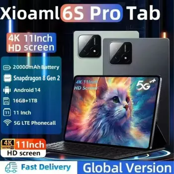 2024 глобальная версия, оригинальный планшет Pad 6S Pro, 11 дюймов, Android 14, 16 ГБ + 1 ТБ, 20000 мАч, 5G, Dual SIM, Bluetooth HD, 4K, Wi-Fi, GPS-планшет