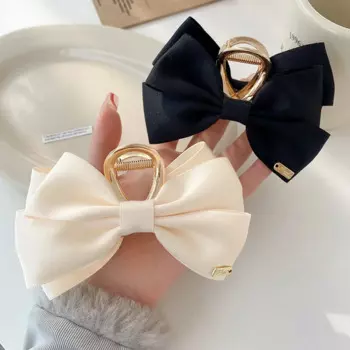 2024 Hair Clips Satin Bow Claw Clip Headpiece Hair Clips Girls Claw Clip for Hair Accessories for Women's Claw Clip Accessories